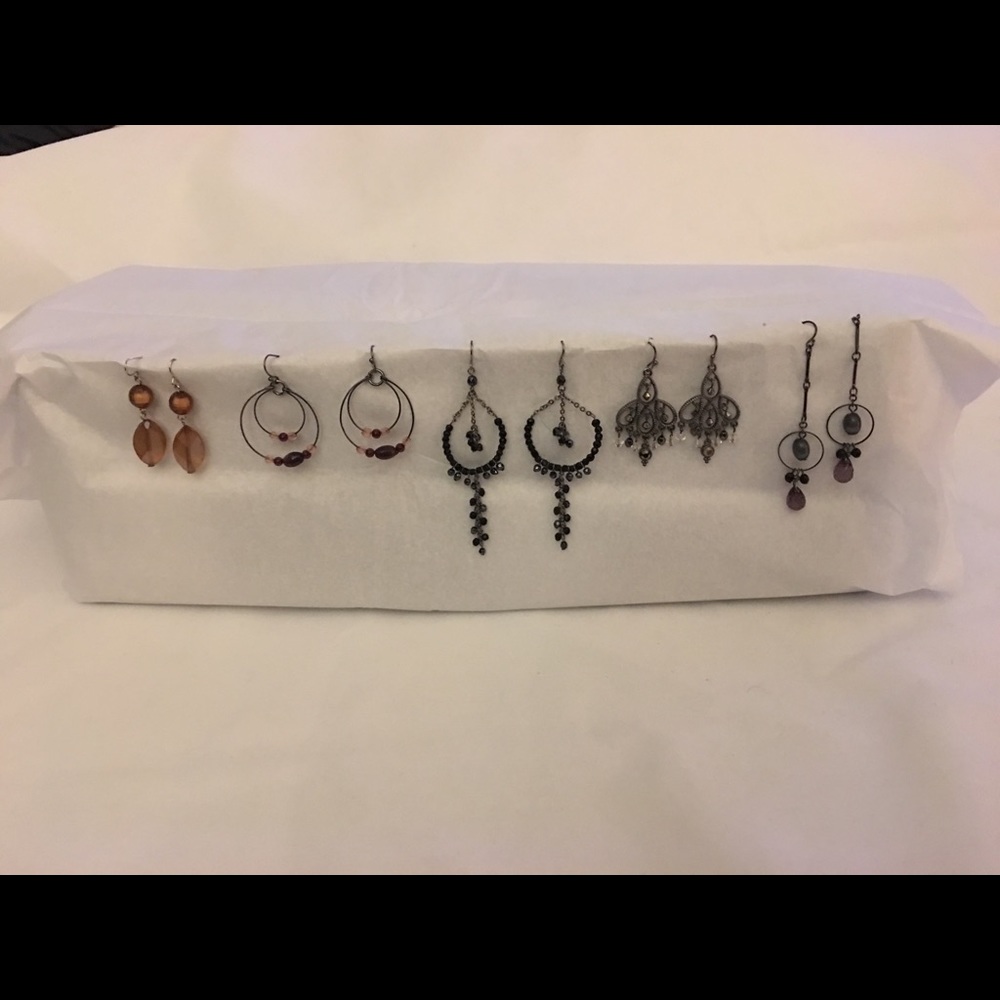 5 beautiful pairs of dangle earrings.